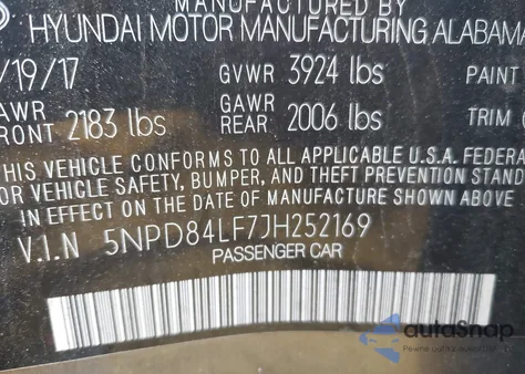 2018 Hyundai Elantra Value Edition из США, поврежденный, VIN 5NPD84LF7JH252169